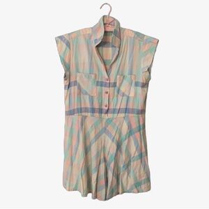 Vintage pastel plaid romper